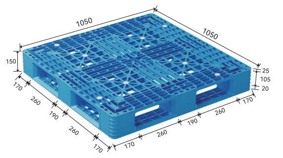 1050x1050x150mm plastic pallet