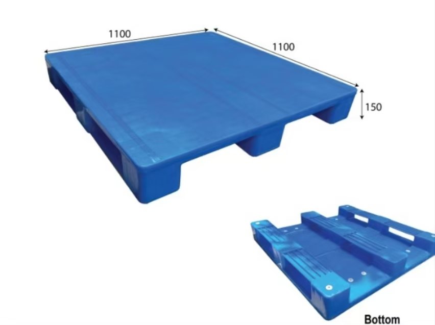 Hygienic 3-Runner Plastic Pallet XYJ-1111H-CP – 1100×1000×150mm